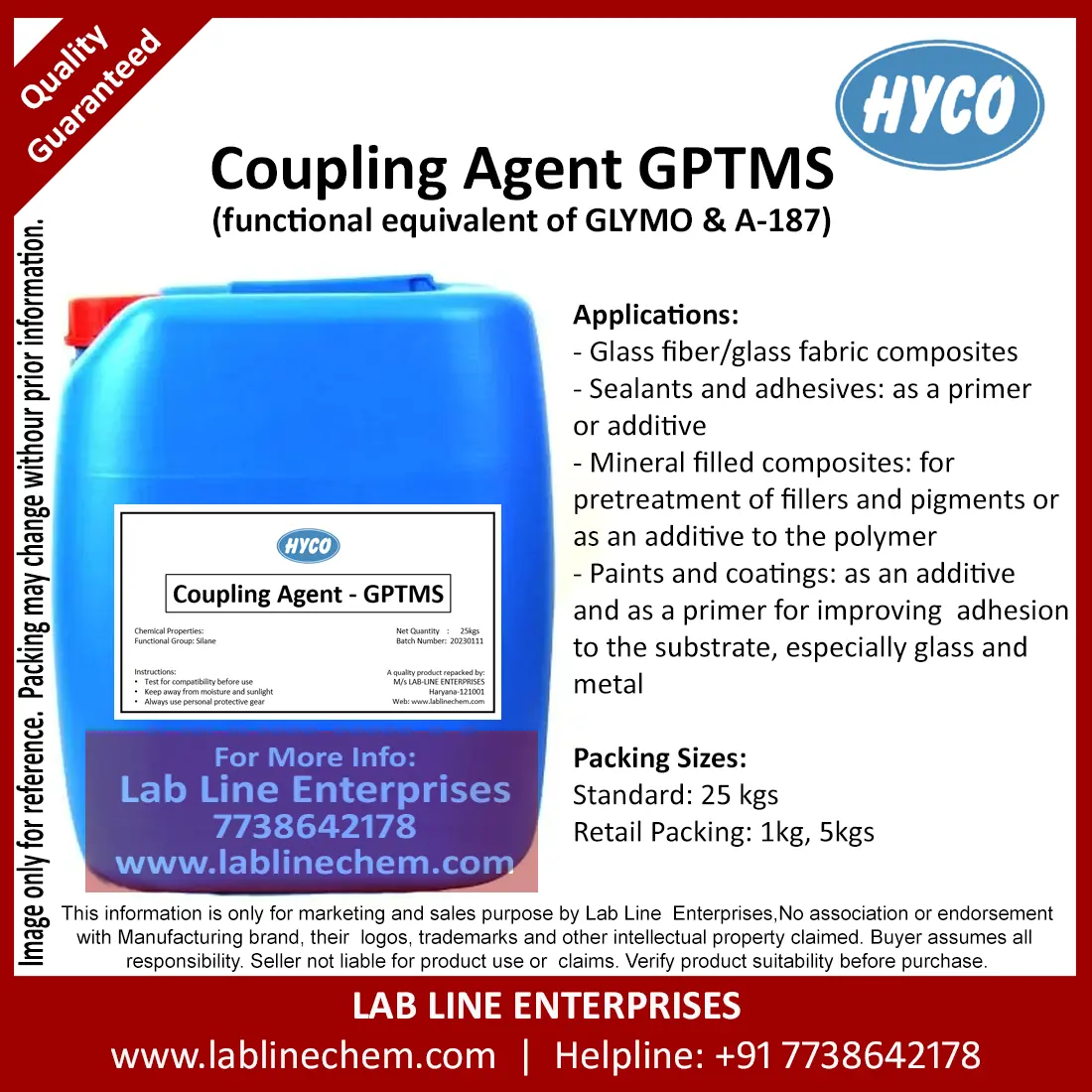 High purity GLYMO 3-Glycidyloxypropyltrimethoxysilane CAS 2530-83-8 silane coupling agent