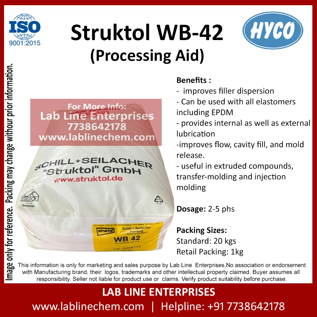 Struktol WB 42 rubber processing aid for improved dispersion and flow in EPDM, SBR, and NR compounds