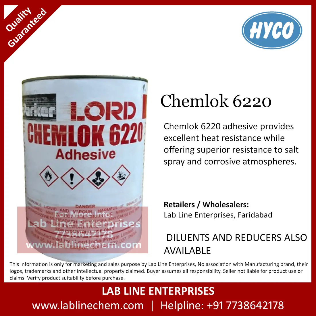 Chemlok 6220 Adhesive – Black Liquid for Elastomer-to-Metal Bonding