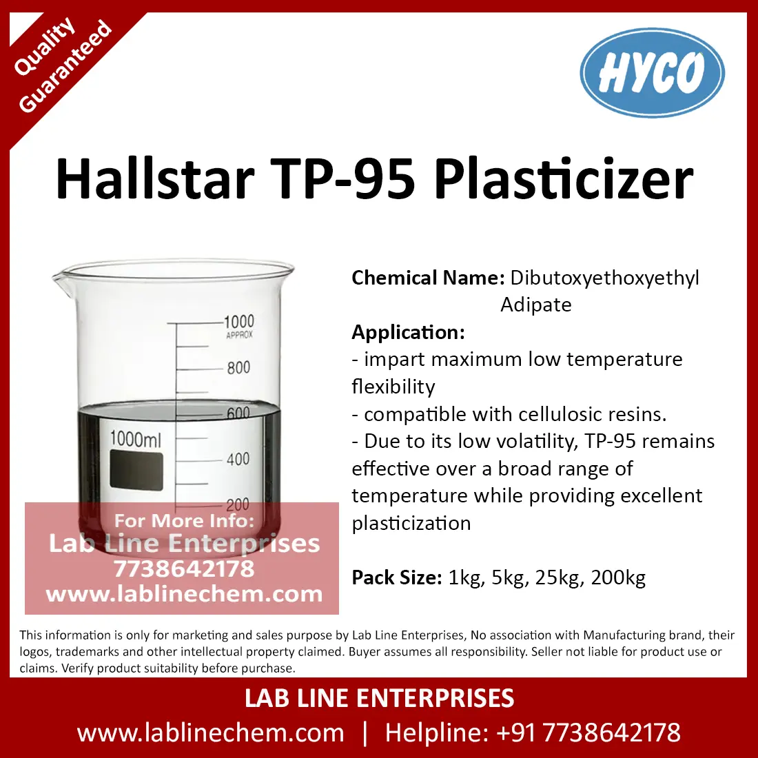 TP-95 plasticizer by Hallstar adipate-based plasticizer for elastomer and PVC applications