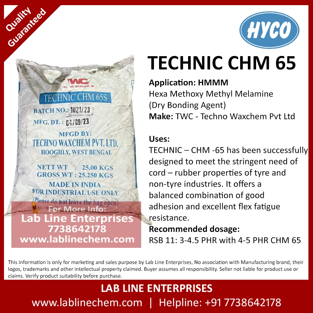 CHM 65 HMMM dry bonding agent 25 kg bag