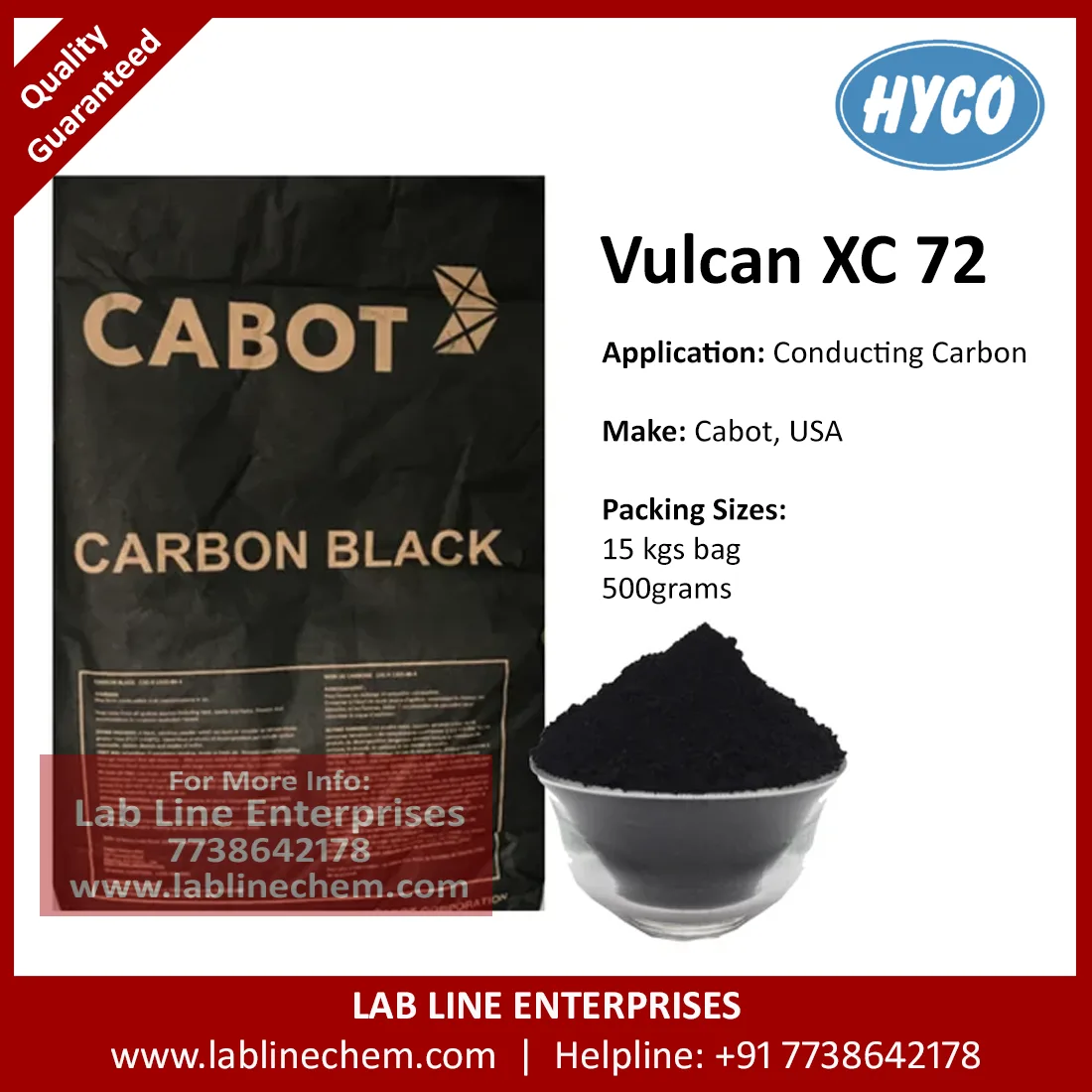 Vulcan XC72 Conducting Carbon Black powder for conductive rubber applications