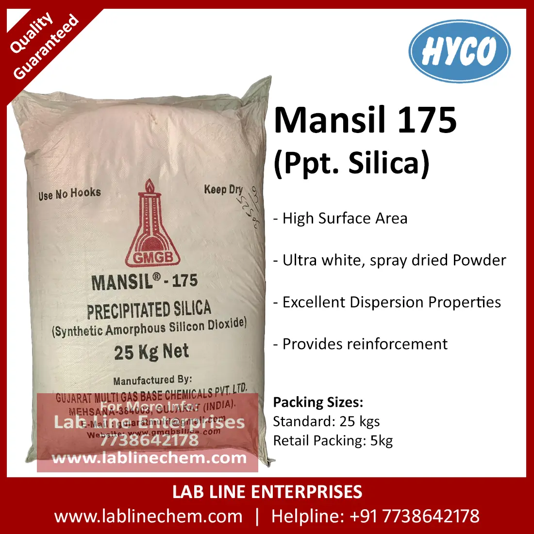 Mansil 175 rubber grade precipitated silica powder