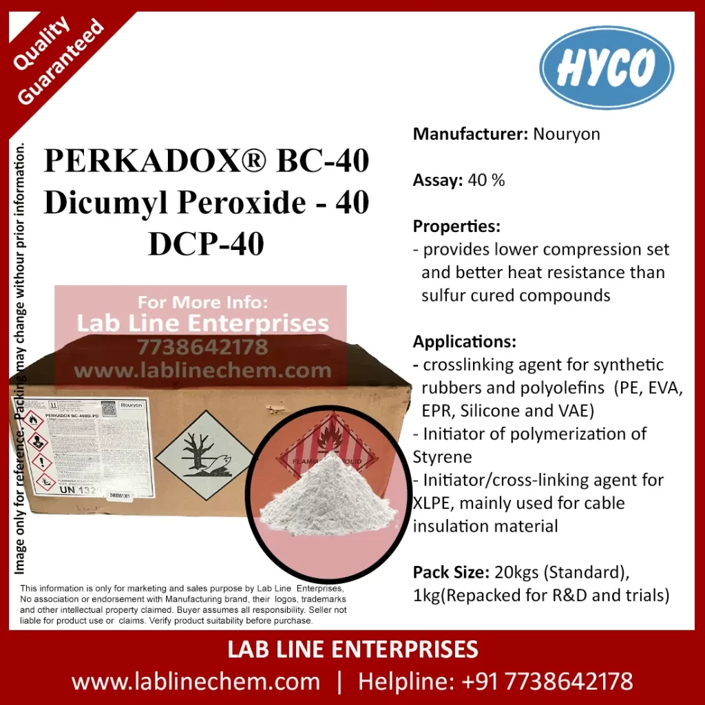 Perkadox BC-40 Dicumyl Peroxide 40 powder for rubber crosslinking