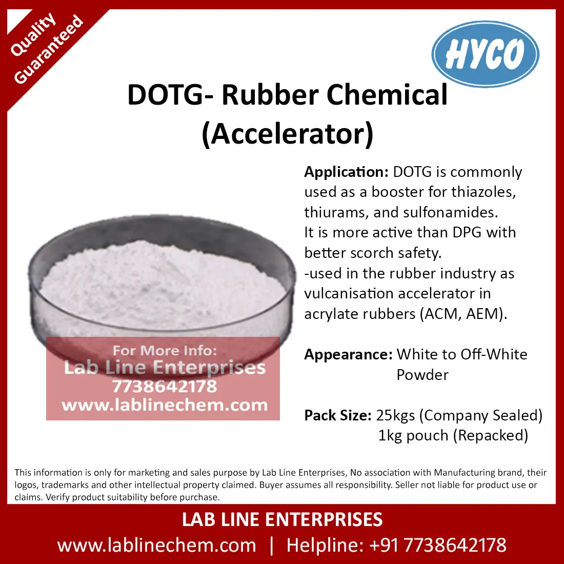 DOTG Accelerator powder for rubber vulcanization