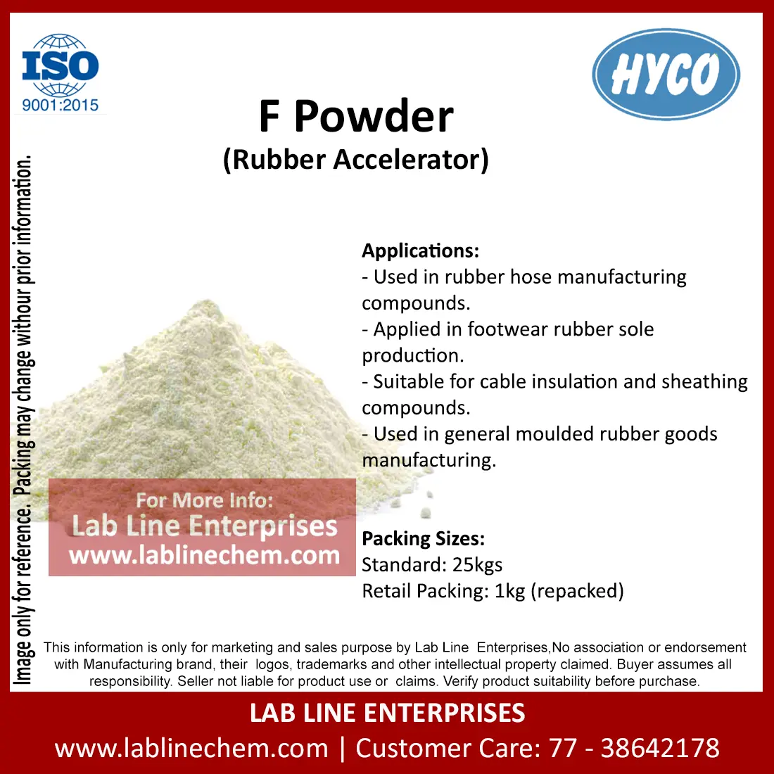 Accicure F Powder PMC rubber accelerator creamy white powder supplier India