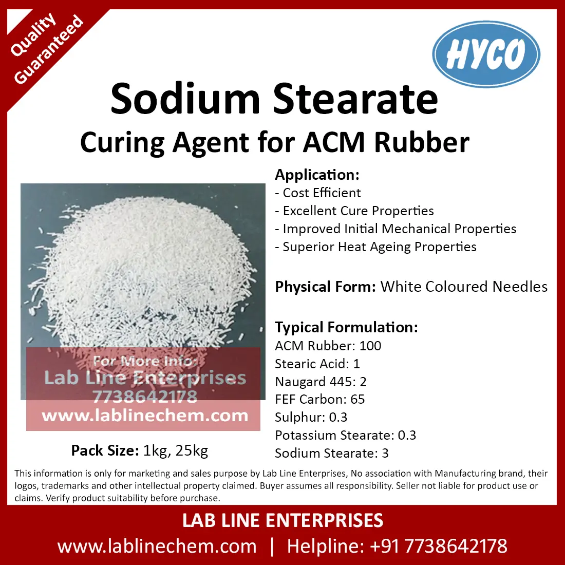 Sodium Stearate for ACM rubber cure system activator