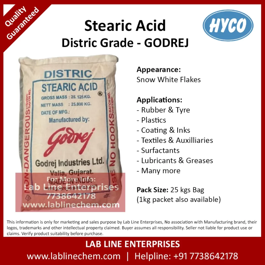 Stearic Acid Distric Grade white flakes for rubber processing