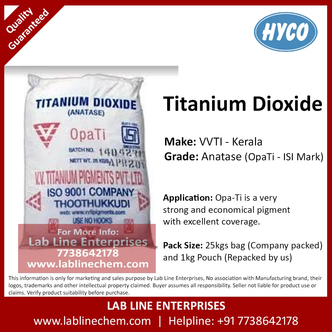 Titanium Dioxide Anatase VVTI white pigment powder supplier India