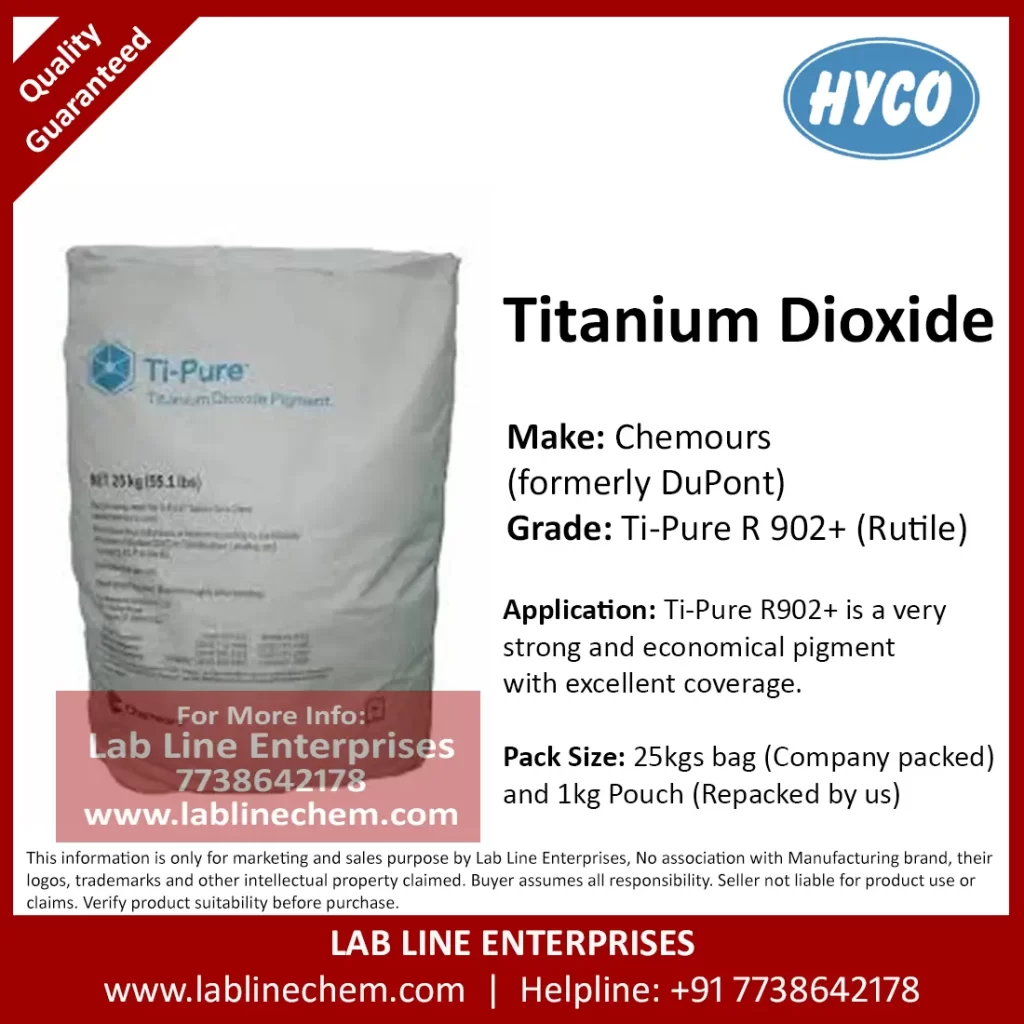 Titanium Dioxide Rutile R902+ Chemours white pigment powder bag supplier India
