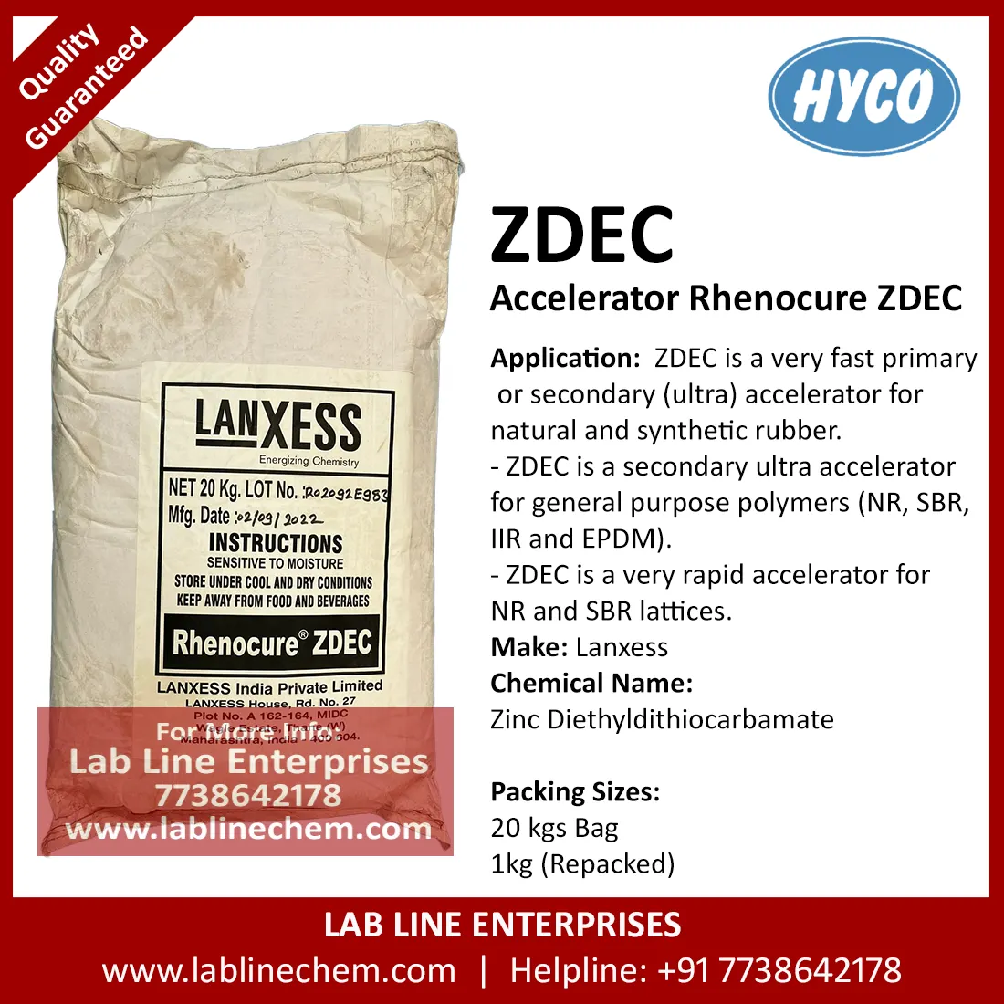 ZDEC Accelerator white powder rubber chemical